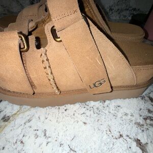 UGG Brown Suede Slide Sandals